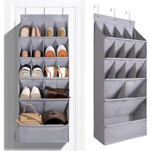 Over Door Shoe Organizer Hanging Rack 15 Pocket Closet Wall Storage Holder